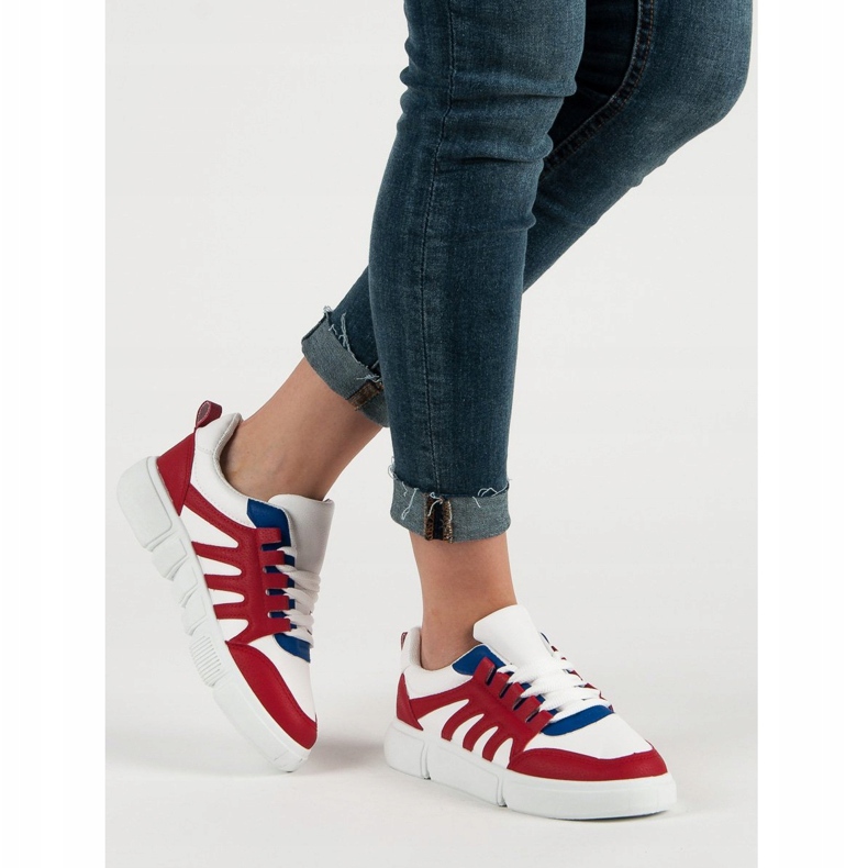 SHELOVET Încălțăminte sport confortabilă alb roșu 2