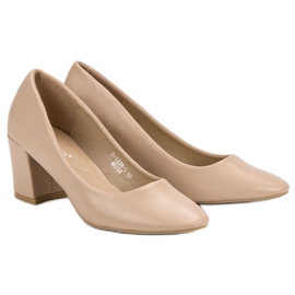 Ideal Shoes Pompele clasice bej 2
