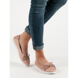 Comer Balerini din piele de căprioară roz 1 Comer Balerini din piele de căprioară roz 1