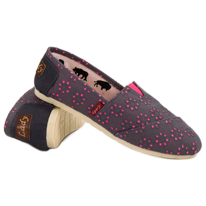 L. Day Espadrile alunecoase gri roz 1