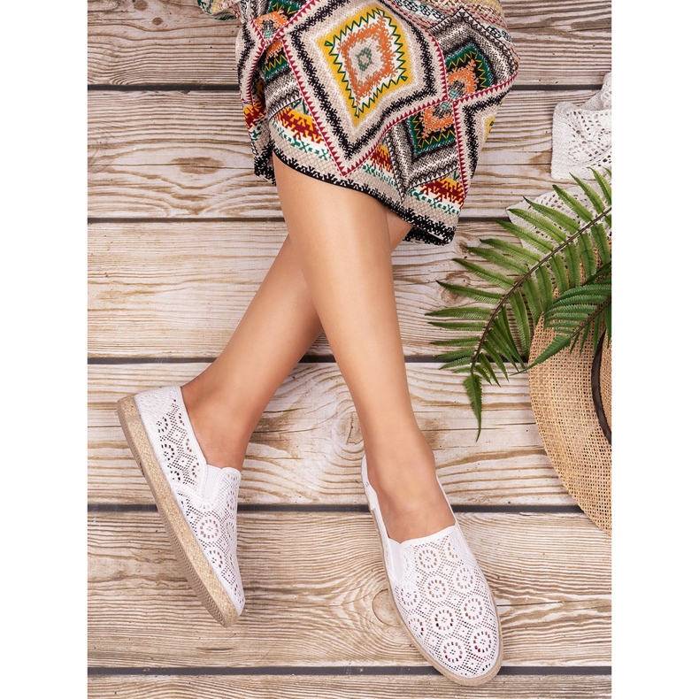 Mckeylor Slipons din dantelă albă 1 Mckeylor Slipons din dantelă albă 1