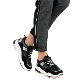 Adidași negri cu model negru 2