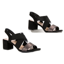 Filippo Sandale Cu Vinceza Glitter negru 2