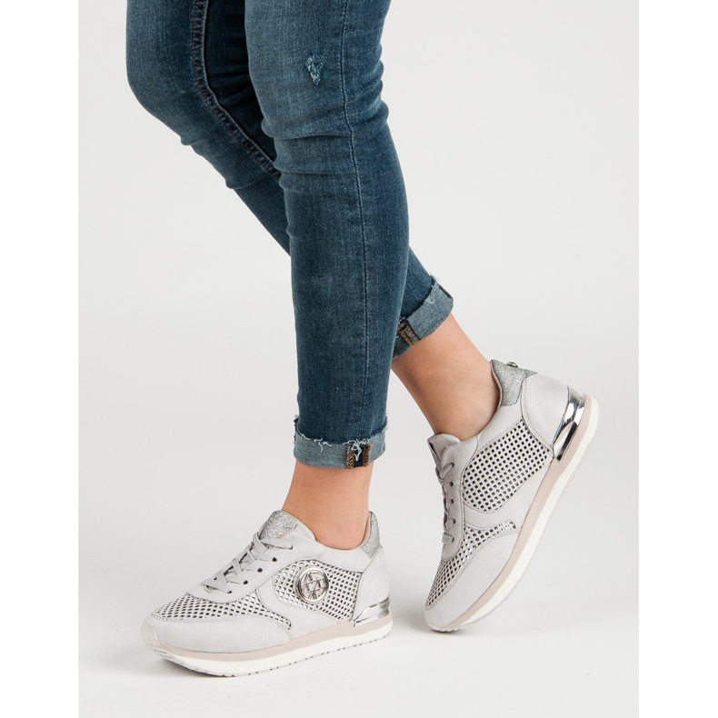 Aclys Pantofi sportivi ajurati gri 2 Aclys Pantofi sportivi ajurati gri 2