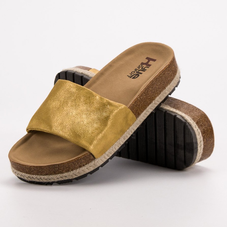 Kylie Papuci de muștar strălucitori galben 2