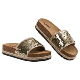 Kylie Papuci Aurii Cu Paiete de aur 1 Kylie Papuci Aurii Cu Paiete de aur 1