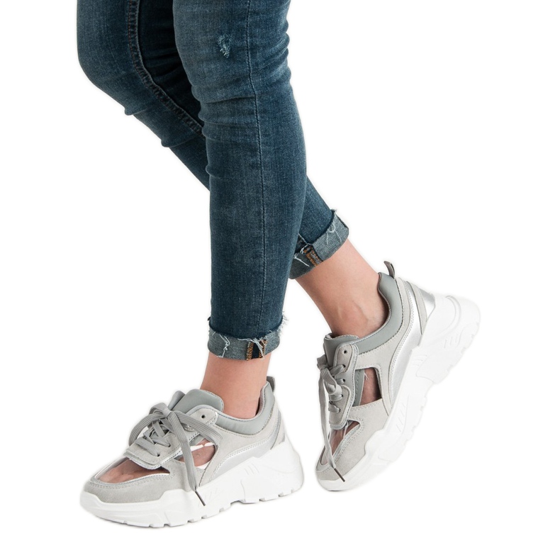 Adidași transparenți gri 2