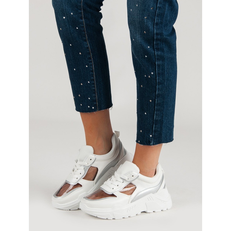 Adidași transparenți alb 2