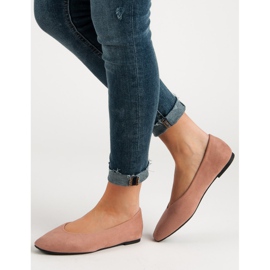 Seastar Balerini din piele de căprioară roz 2 Seastar Balerini din piele de căprioară roz 2