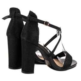 Seastar Sandale elegante cu sclipici negru 2 Seastar Sandale elegante cu sclipici negru 2