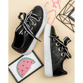 Încălțăminte sport cu sclipici negru 1