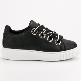 Încălțăminte sport cu sclipici negru 2