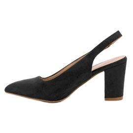 Pompele din piele de căprioară VINCEZA negru 1 Pompele din piele de căprioară VINCEZA negru 1