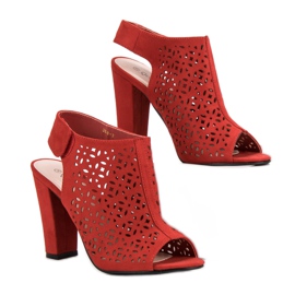 Queen Vivi Sandale ajurate cu partea superioară roșu 2