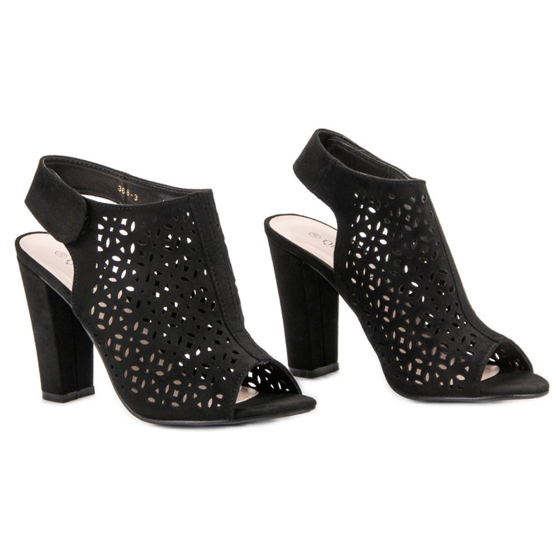 Queen Vivi Sandale ajurate cu partea superioară negru 2