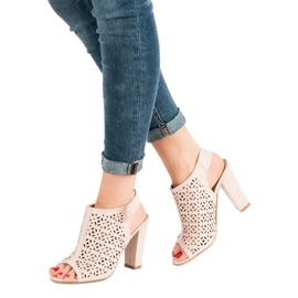 Queen Vivi Sandale ajurate cu partea superioară roz 1