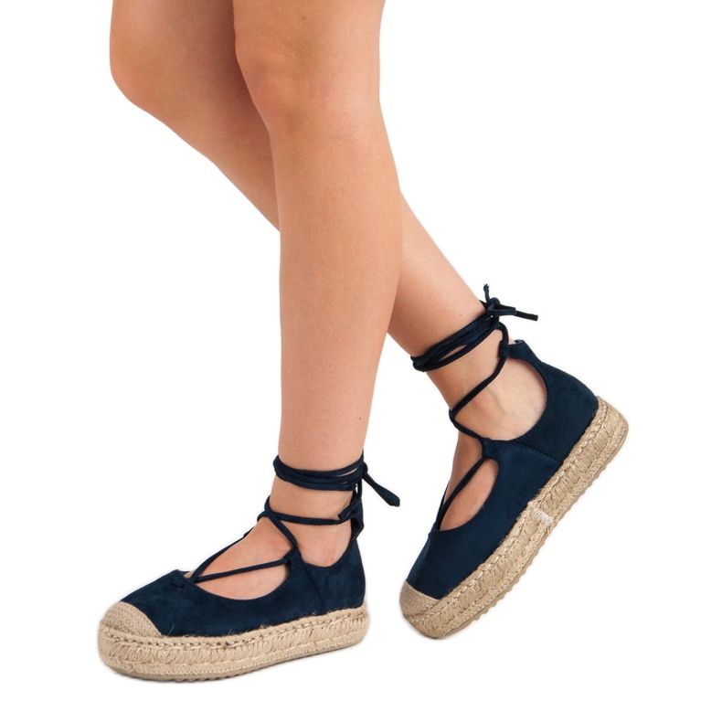 Corina Espadrile cu legături albastru marin 1 Corina Espadrile cu legături albastru marin 1