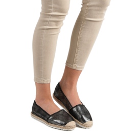 Lucky Shoes Espadrile cu sclipici negru 2 Lucky Shoes Espadrile cu sclipici negru 2