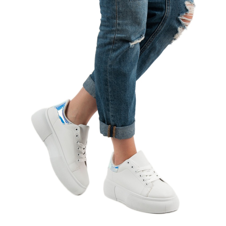 Renda Încălțăminte albă pe platformă 2