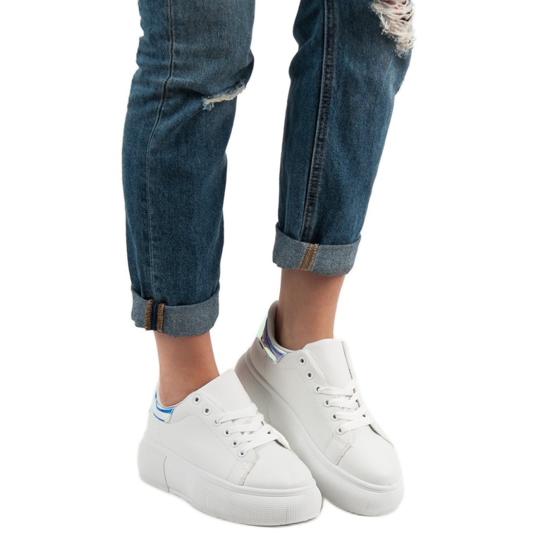 Renda Încălțăminte albă pe platformă 1