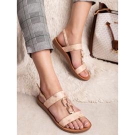 Vinceza Sandale plate galben roz 2