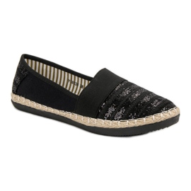 Kayla Espadrile strălucitoare negru 2