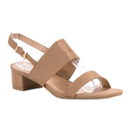 Small Swan Sandale confortabile cu toc înalt maro 1 Small Swan Sandale confortabile cu toc înalt maro 1