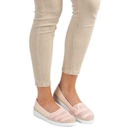 SHELOVET Espadrile textile roz 2