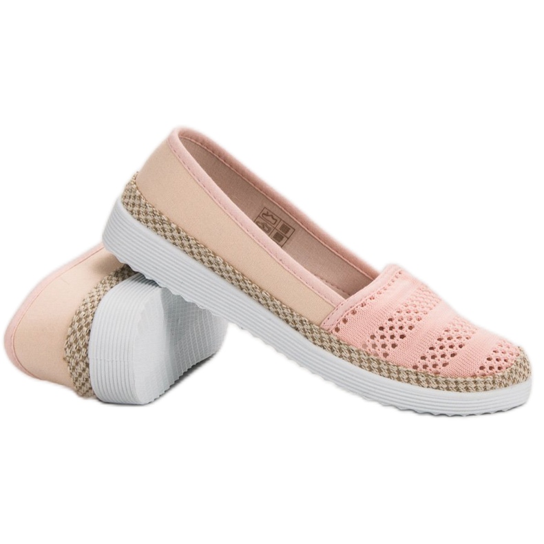 SHELOVET Espadrile textile roz 1