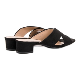 Small Swan Papuci eleganti din piele intoarsa negru 2