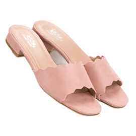 Small Swan Flip-flops pe toc plat roz 3