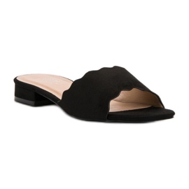 Small Swan Flip-flops pe toc plat negru 6