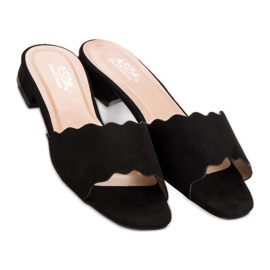 Small Swan Flip-flops pe toc plat negru 3