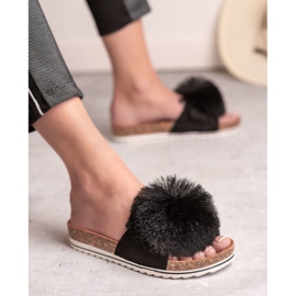 Seastar Papuci Cu Pompon negru 2