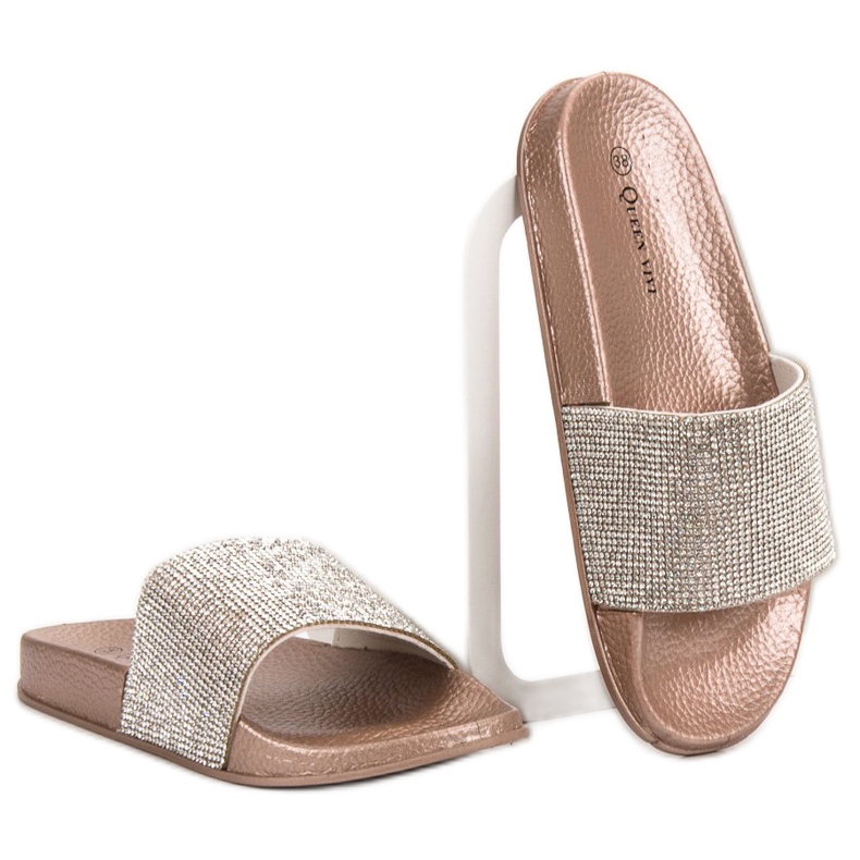 Queen Vivi Papuci Cu Cristale galben 1 Queen Vivi Papuci Cu Cristale galben 1