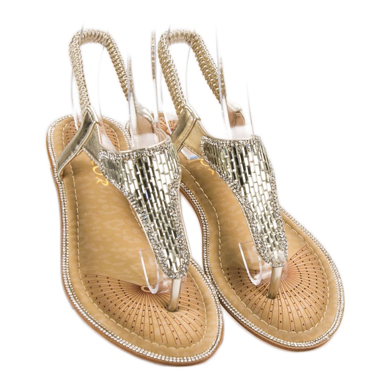 Encor Sandale Cu Cristale galben 1 Encor Sandale Cu Cristale galben 1