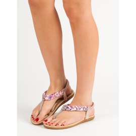 Cm Paris Sandale japoneze la modă roz 2