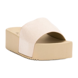 Anesia Paris Papuci din piele de căprioară pe platformă maro 1