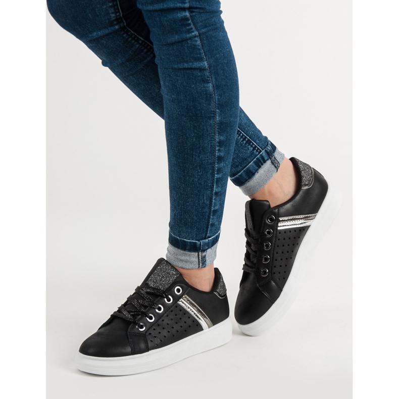 Pantofi sport la modă negru 2 Pantofi sport la modă negru 2