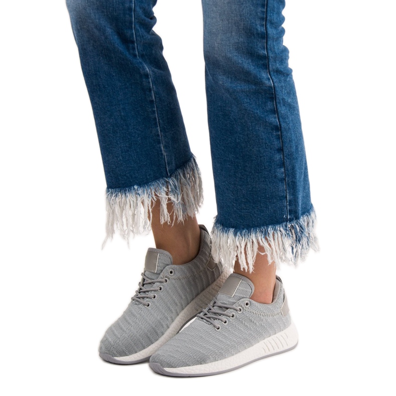 SHELOVET Încălțăminte textilă la modă gri 2