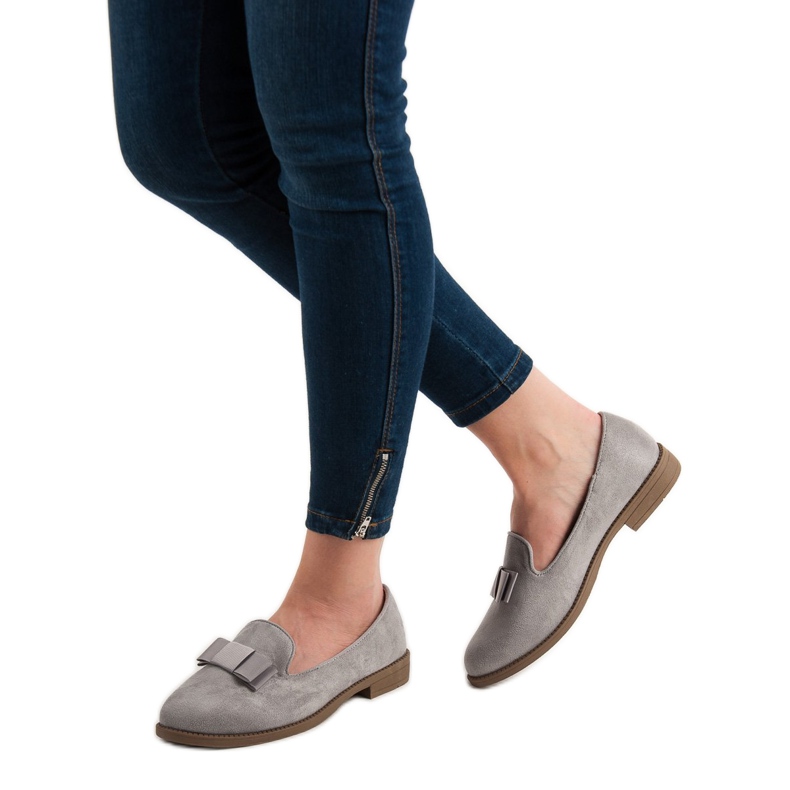 Comer Domnii din piele de căprioară gri 2