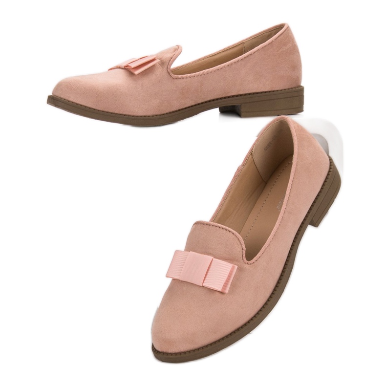 Comer Domnii din piele de căprioară roz 1