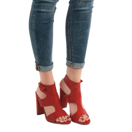 Ideal Shoes Sandale sexy cu toc roșu 1