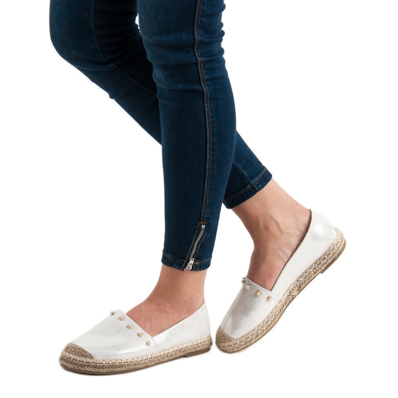 SHELOVET Espadrile de argint gri 2