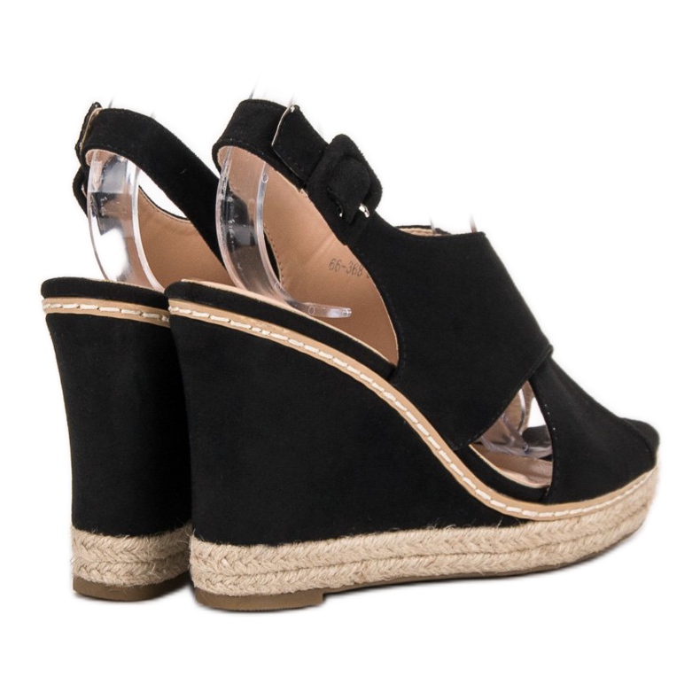 Anesia Paris Sandale din piele de căprioară negru 1 Anesia Paris Sandale din piele de căprioară negru 1