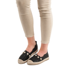 SHELOVET Espadrile Cu Perle negru 2
