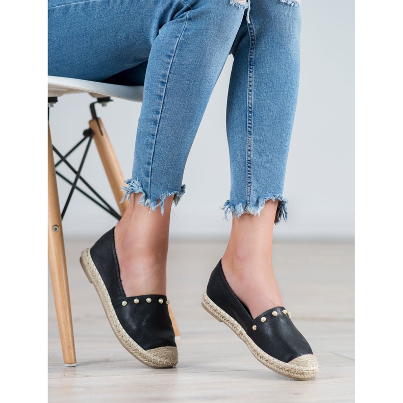 SHELOVET Espadrile negre negru 2 SHELOVET Espadrile negre negru 2
