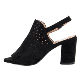 SHELOVET Sandale închise din piele de căprioară negru 2 SHELOVET Sandale închise din piele de căprioară negru 2