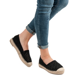 VICES Espadrile din piele de căprioară negru 1