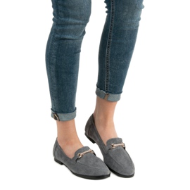 Balada Mocasini din piele de căprioară gri 1